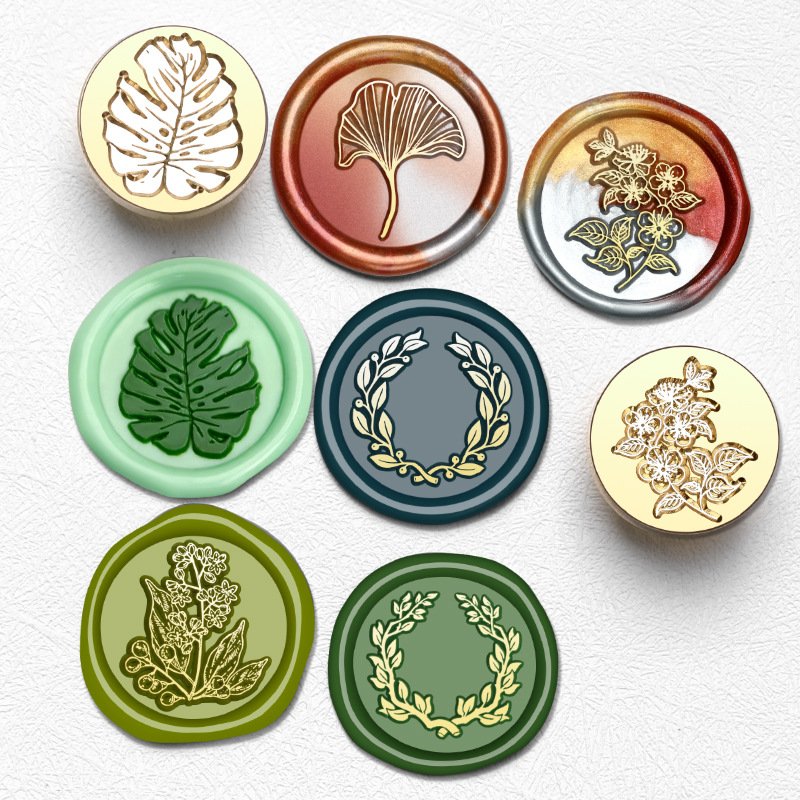 High Quality Plant Series Lavender Ginkgo Leaves Cherry Blossoms Wax Seal Stamp Head