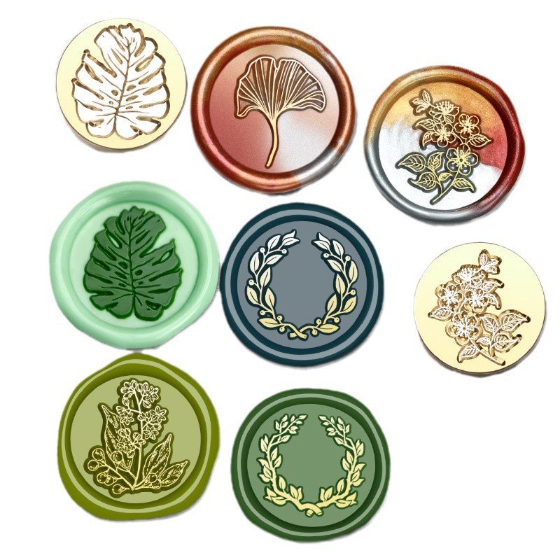 High Quality Plant Series Lavender Ginkgo Leaves Cherry Blossoms Wax Seal Stamp Head