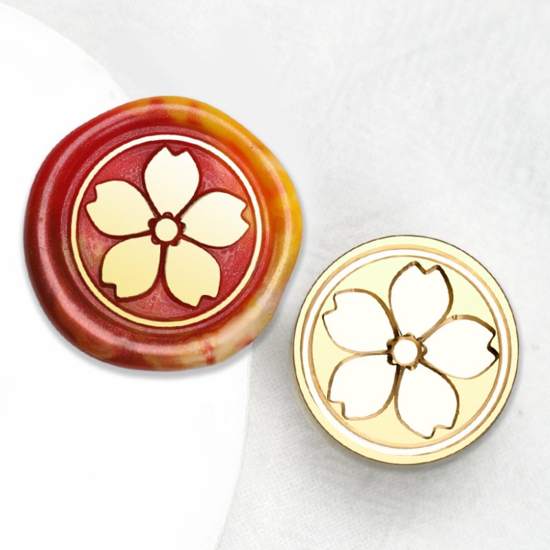 High Quality Plant Series Lavender Ginkgo Leaves Cherry Blossoms Wax Seal Stamp Head