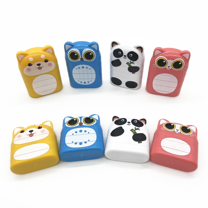 Hot-Selling double side color stamp cute Children Name Animal Toy ready to ship Cartoon Stamp Set For Kids