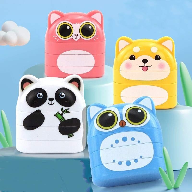 Plastic Child Kids Cute Animal Double Sided Toy Stamps for Clothes