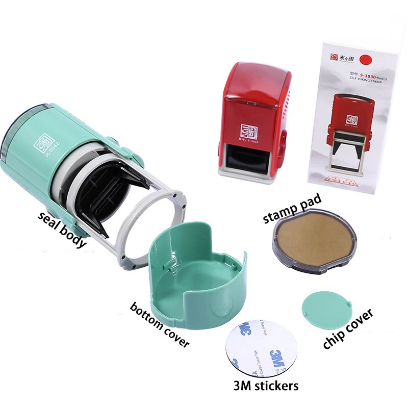 Flip Office materials blank round personalized pen making custom ink machine self-inking rubber self inking stamp