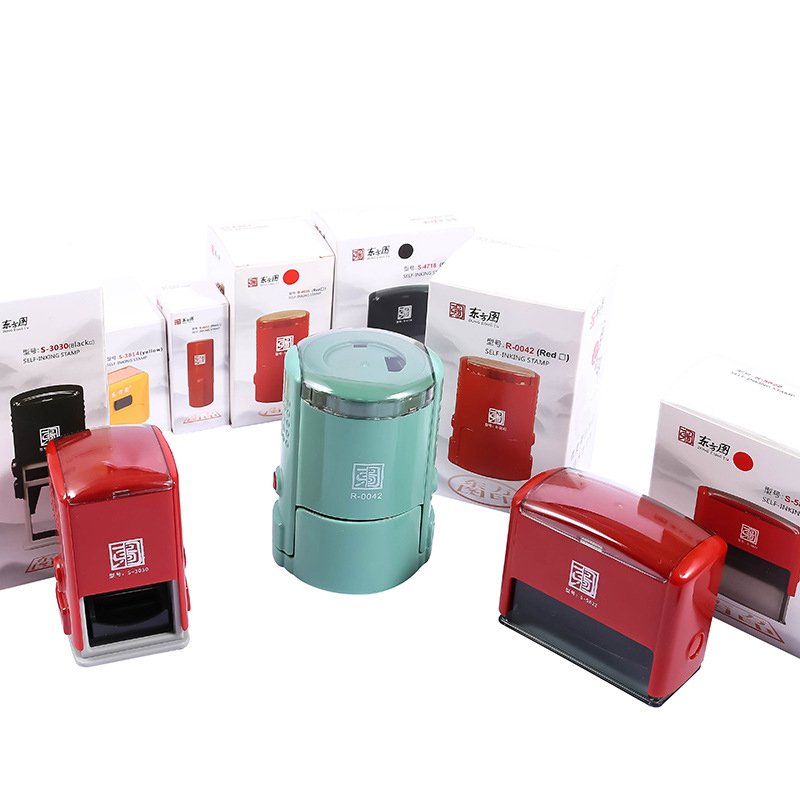 Flip Office materials blank round personalized pen making custom ink machine self-inking rubber self inking stamp