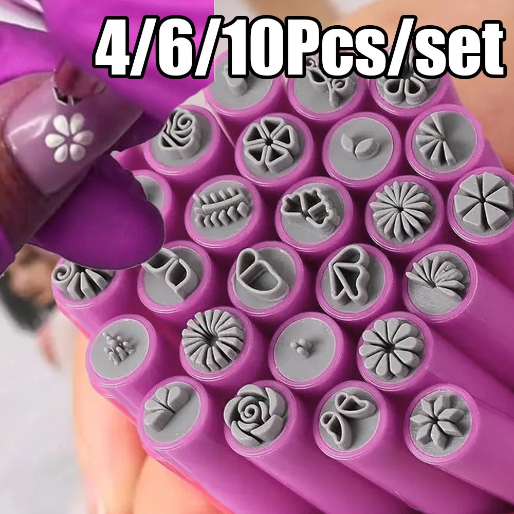 4/6/10pcs Nail Art Stamp Pen Set Nail Decoration Stamping Kit with Assorted Patterns Manicure Design Tool Accessories for DIY