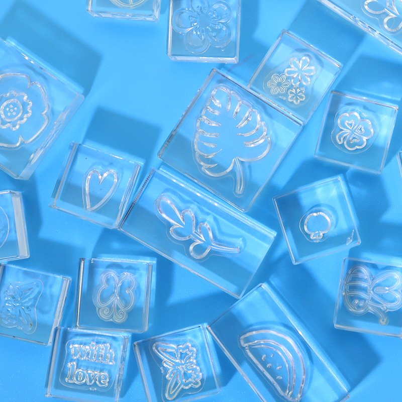 Personalized custom logo cheap fun acrylic stamp acrylic letter stamp for commercial office