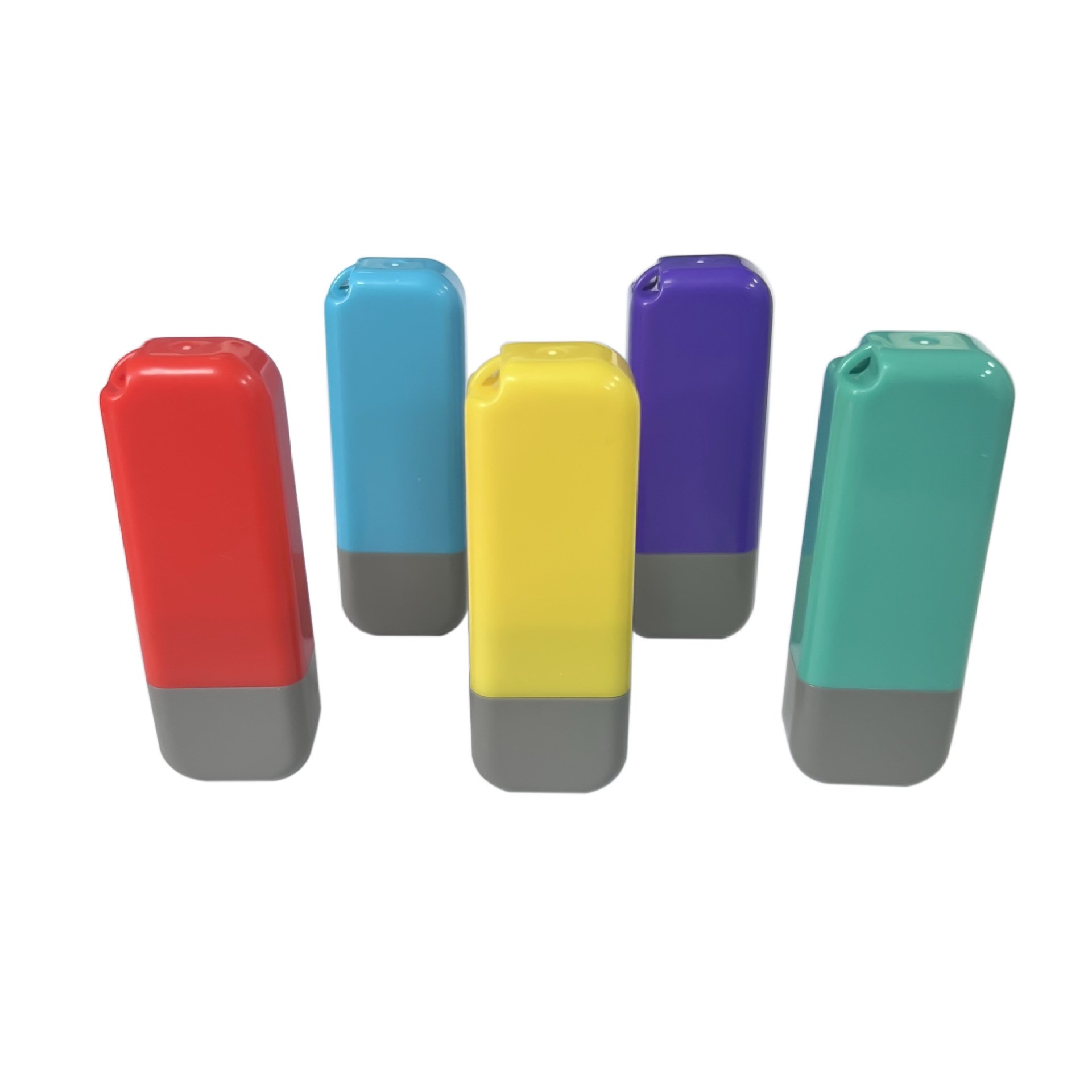 Hot sale pocket 5*13mm colorful keychain toy flash rubber stamp with 4mm thick pad