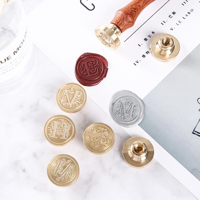 Easter Christmas wax seal retro English letter copper head invitation wax handbook seal set