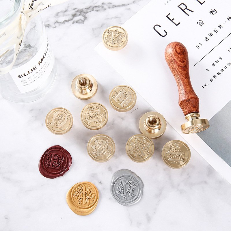 Easter Christmas wax seal retro English letter copper head invitation wax handbook seal set