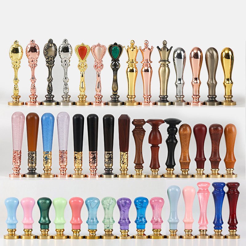 JPS Factory Sealing Wax Stamp Custom Logo Pattern Handle Wax Seal Stamp For Envelope Wedding Gift Card Invitation
