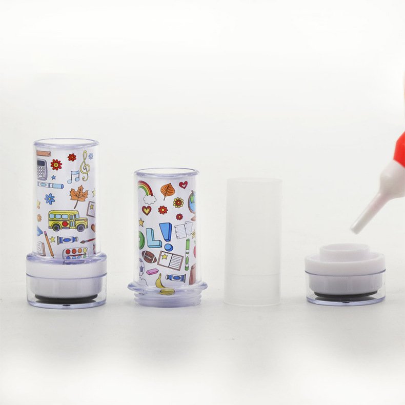 Hot sale cute children teacher toy stamps name flash stamps cartoon mini kids stamp OEM pattern