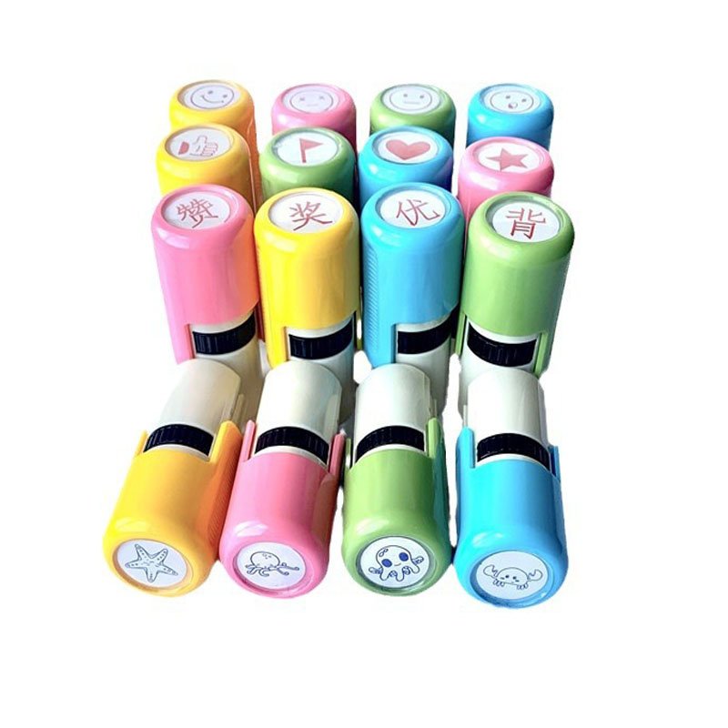 custom kids self inking stamp small cartoon toy stamps
