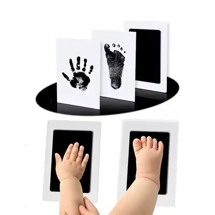 Baby Safe Printing Ink Pad,Non-toxic Baby Footprint and Handprint Kit,Keepsake Gifts to Cherish Baby's Memories