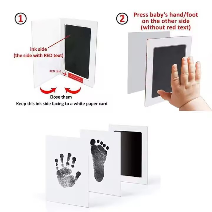 Baby Safe Printing Ink Pad,Non-toxic Baby Footprint and Handprint Kit,Keepsake Gifts to Cherish Baby's Memories