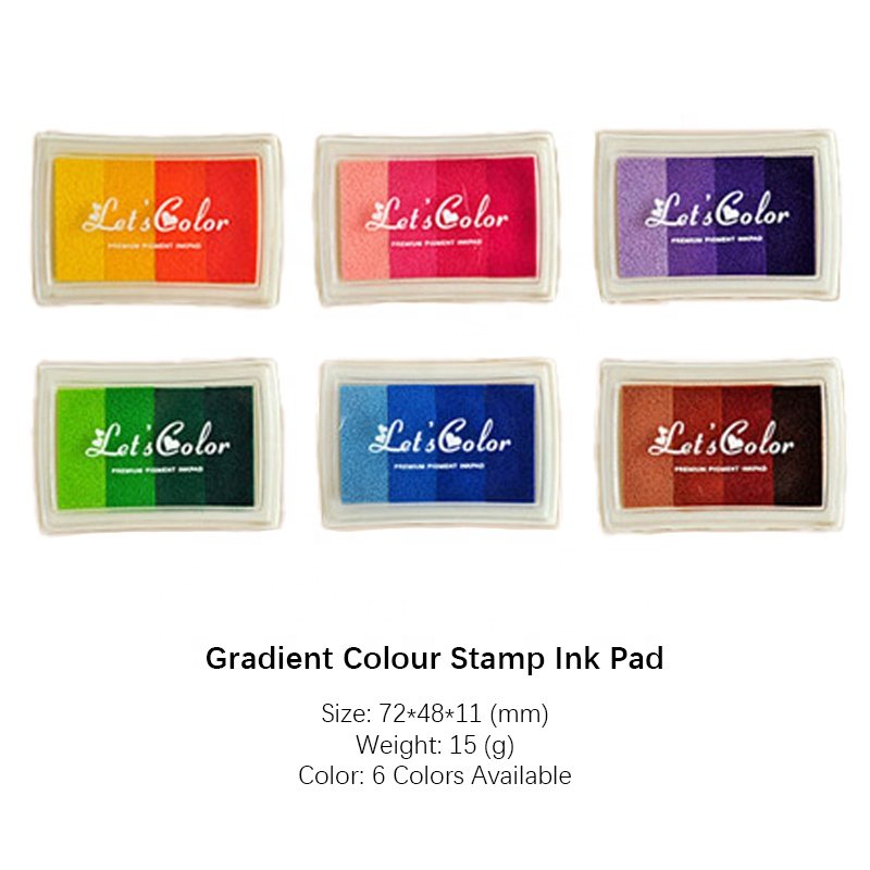 Gradient Color Stamp Ink Sponge Pad 6 Colors Available Flash Stamp Ink Shiny Custom Stamp Ink