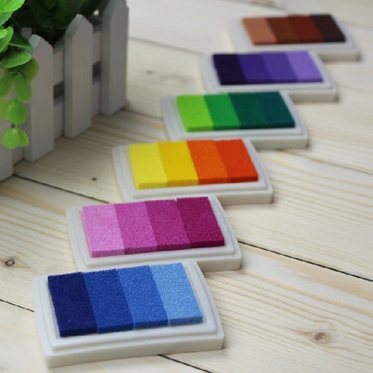 Gradient Color Stamp Ink Sponge Pad 6 Colors Available Flash Stamp Ink Shiny Custom Stamp Ink