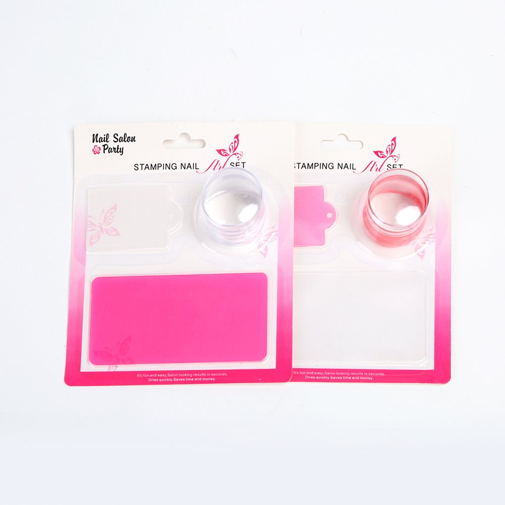 6x12cm Transparent Silicone Nail Art Stamp Scraper Kit Candy Color Handle Manicure Transfer Polish Stencil Manicure Stamper