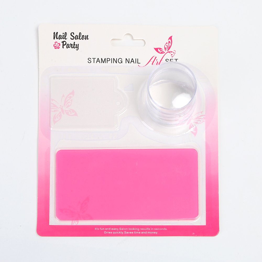 6x12cm Transparent Silicone Nail Art Stamp Scraper Kit Candy Color Handle Manicure Transfer Polish Stencil Manicure Stamper