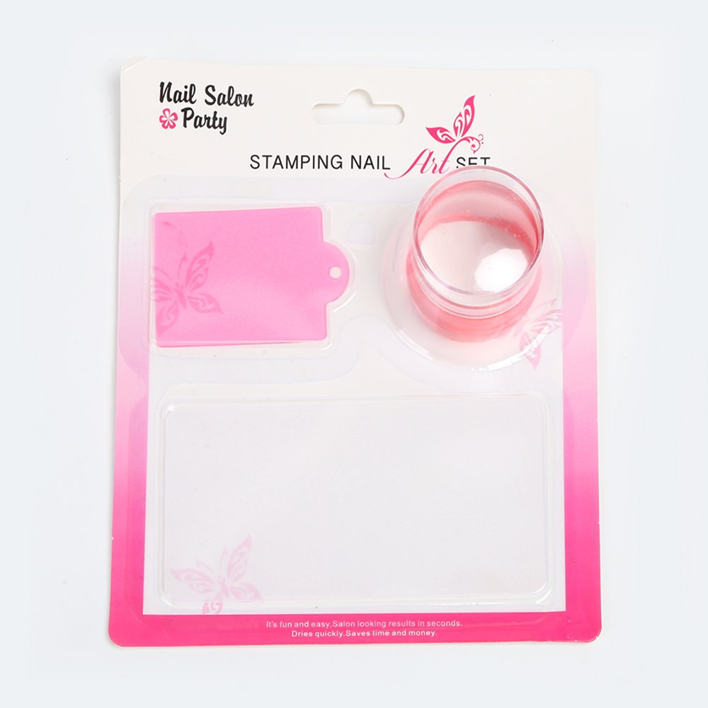6x12cm Transparent Silicone Nail Art Stamp Scraper Kit Candy Color Handle Manicure Transfer Polish Stencil Manicure Stamper