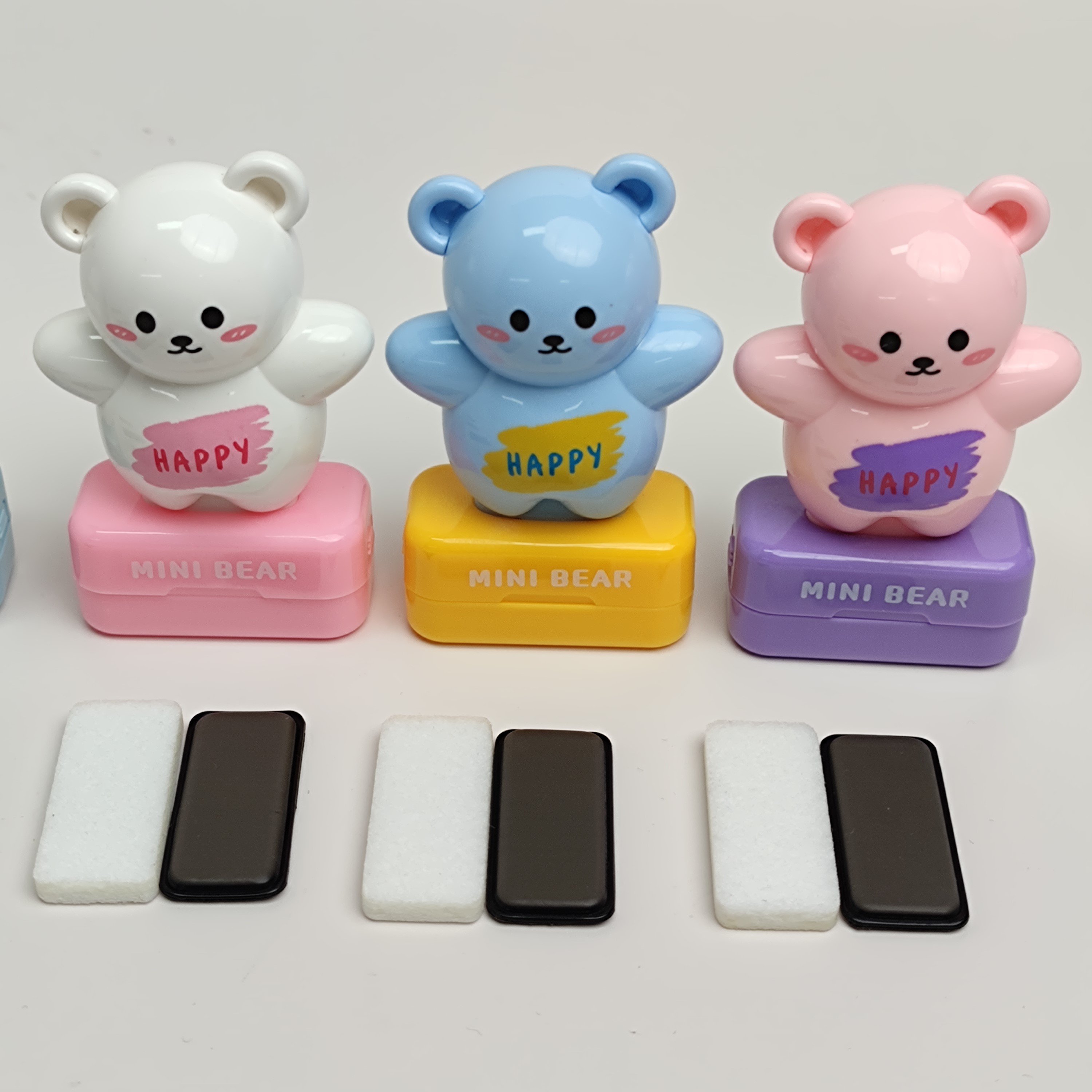 Cute Bear Cloudy Customize Cute Kids Cartoon Plastic Toy Seal T shirt Cloth Ink Personalized Name Stamp