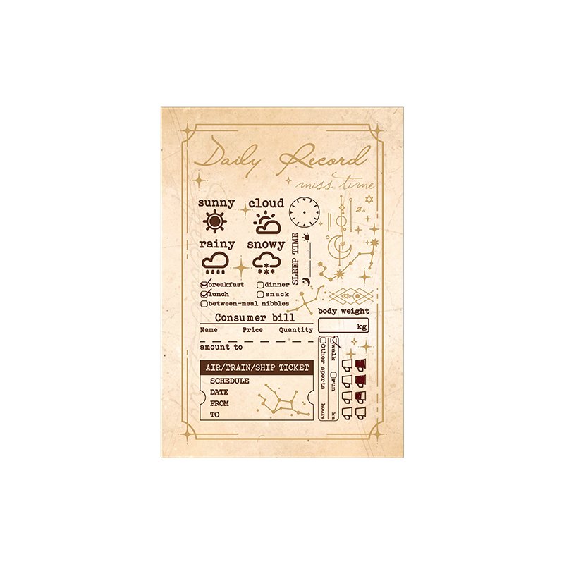 Mr. Paper 4 Design 12Pcs / Set Weekly Schedule Series Creative Digital Time Handbook Decoration for DIY Material Print Stamp