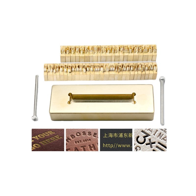 Custom Made Fonts 26pcs Alphabet Letters Leather Stamp Set Fixture Holder Brass Metal Letter Stamp for Hot Foil Stamp Machine