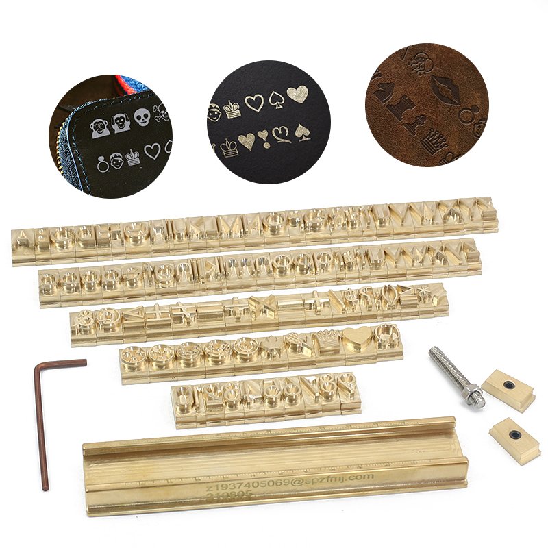 Custom Made Fonts 26pcs Alphabet Letters Leather Stamp Set Fixture Holder Brass Metal Letter Stamp for Hot Foil Stamp Machine