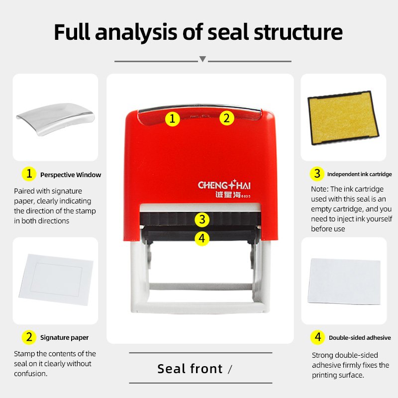 High quality water-based ink self printed office stamps with various self ink stamps for DIY and scrapbook use