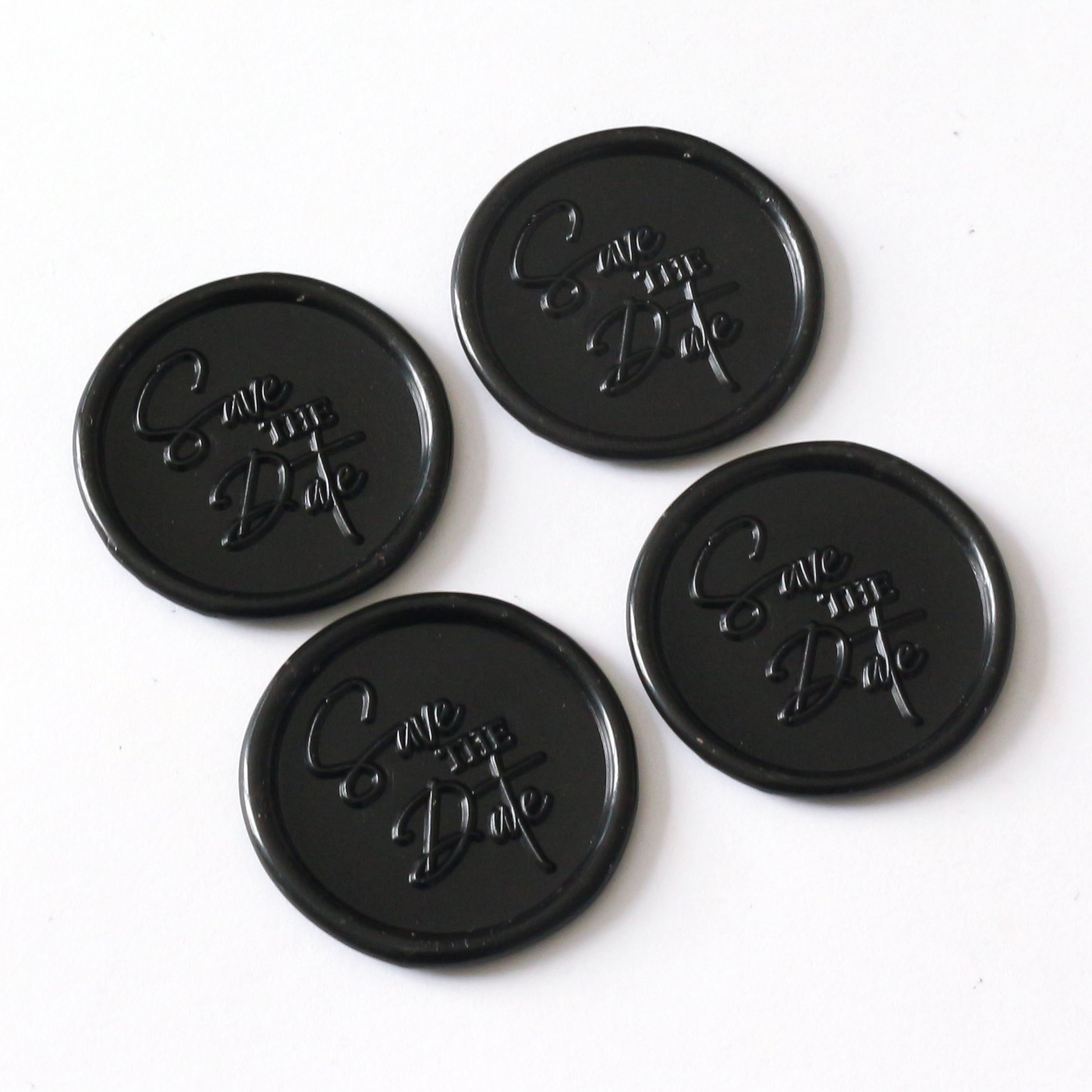 Classic Black Self Adhesive Wax Printed Business Envelope Seal