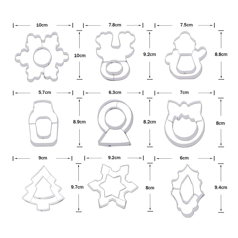 3D Biscuit Mold Fondant Embosser Cookie Cutter Set Plastic Christmas Cookie Stamp Mold for Baking