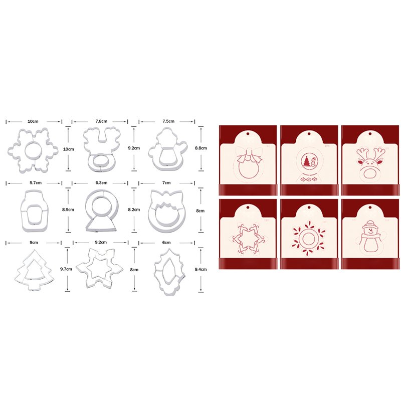 3D Biscuit Mold Fondant Embosser Cookie Cutter Set Plastic Christmas Cookie Stamp Mold for Baking