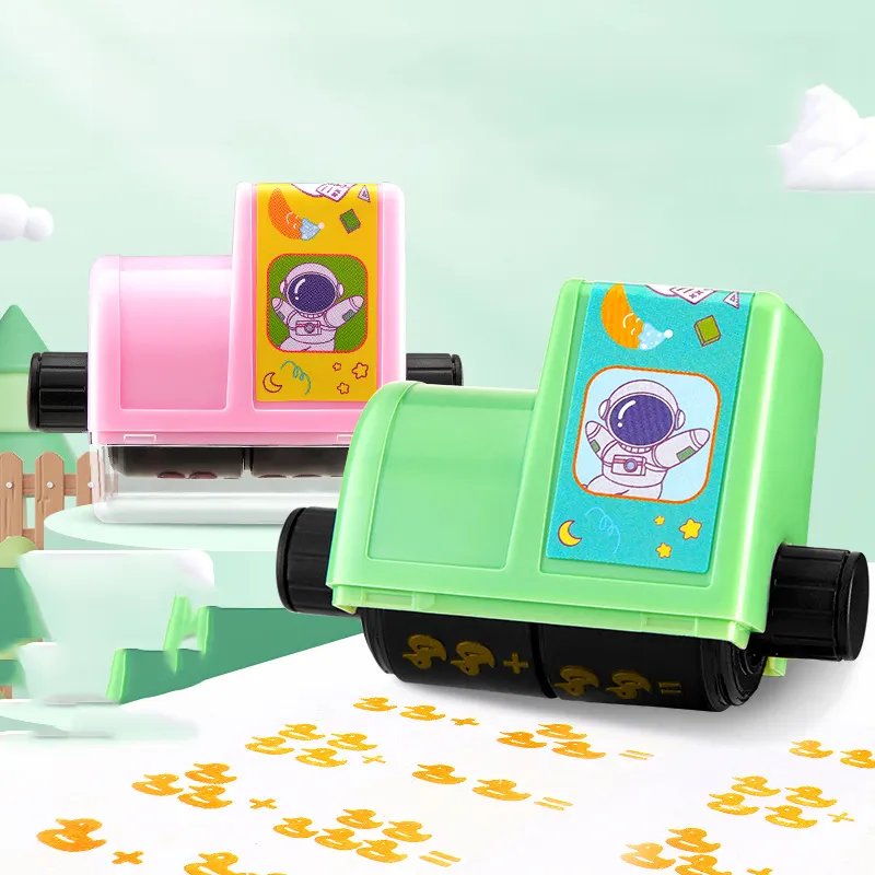 Wholesale Kids Number Roller Stamp Custom Logo Addition with Subtraction Teaching Roller Stamp Rolling Math Practice Stamps