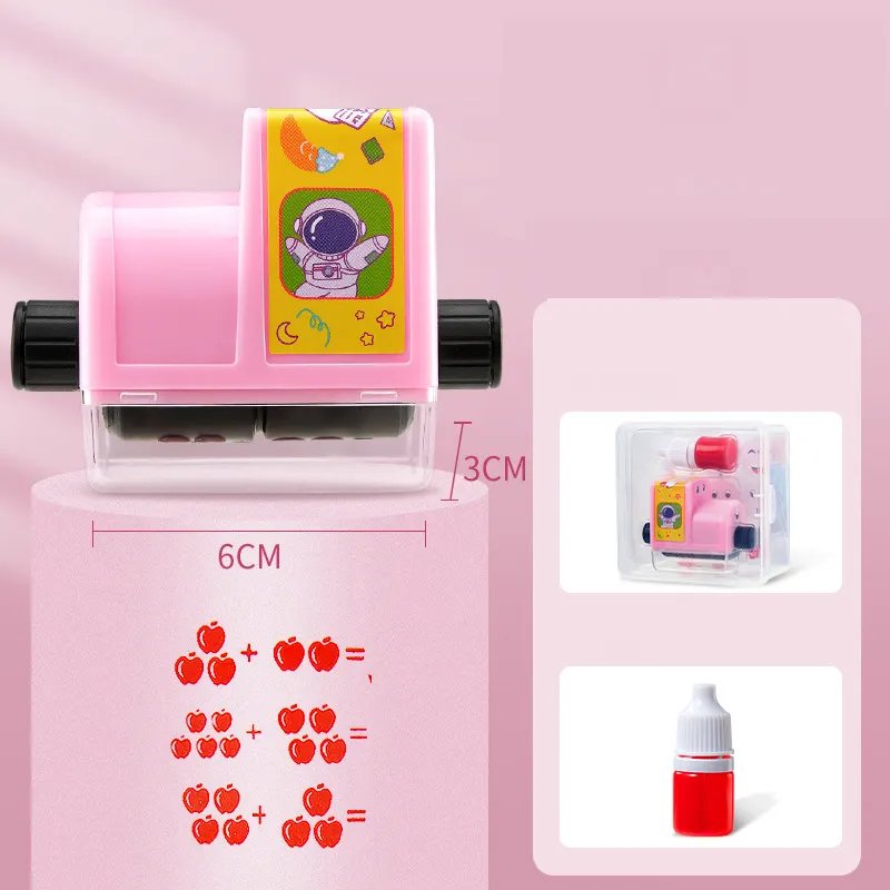 Wholesale Kids Number Roller Stamp Custom Logo Addition with Subtraction Teaching Roller Stamp Rolling Math Practice Stamps