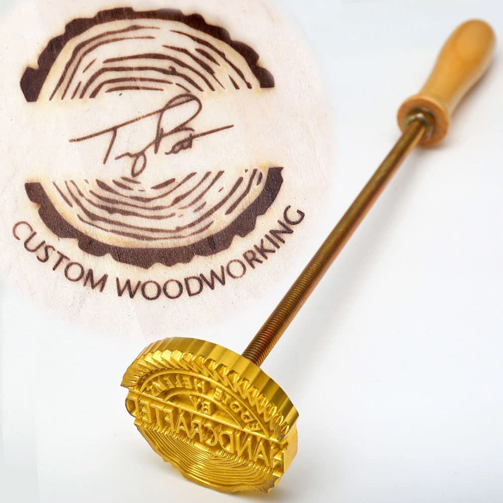 Custom Logo Wood Branding Iron,Durable Leather Branding Iron for Wood BBQ Coconut Heat Stamp Including Handle