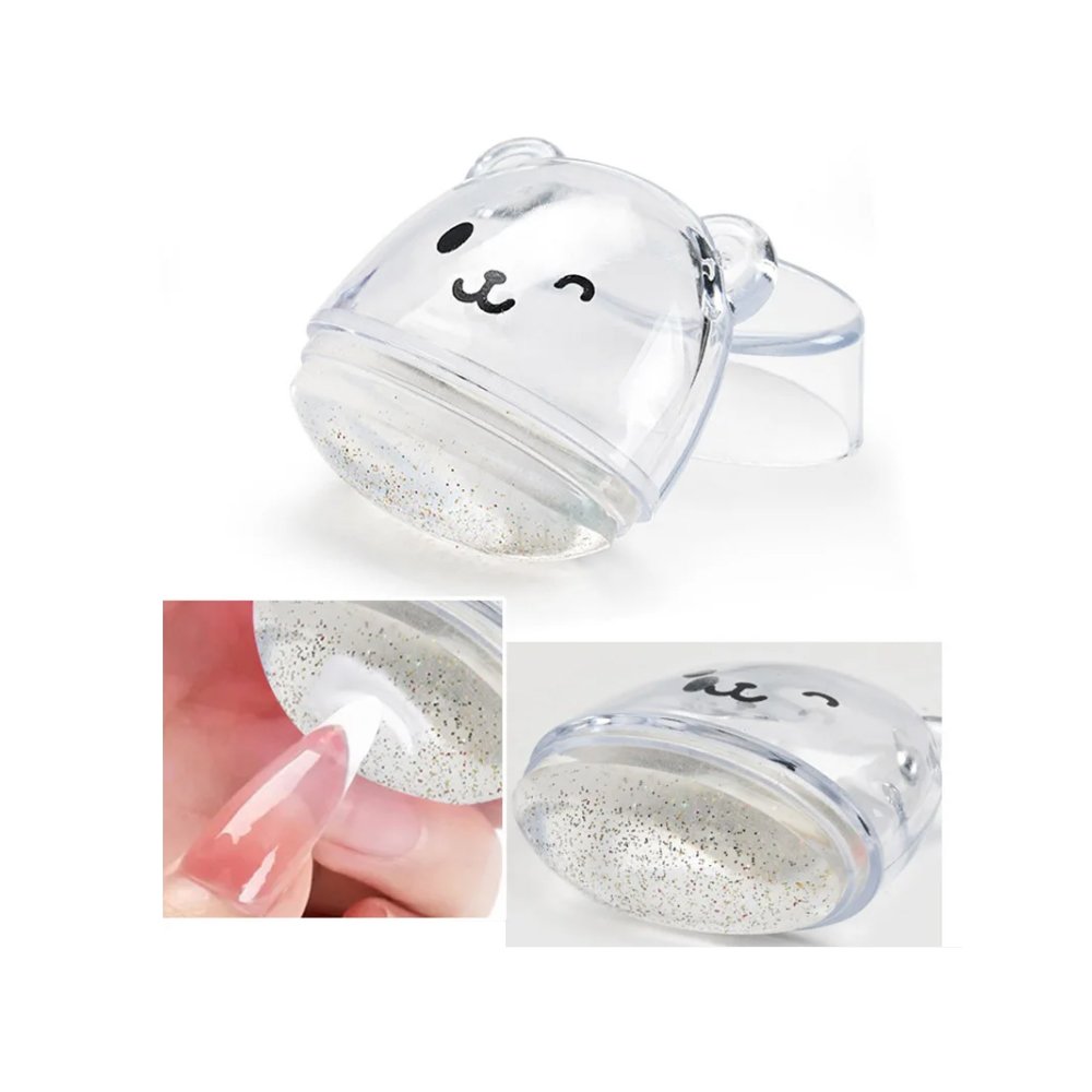 Colorful Silicone Nail Stamper with a Convenient Handle Manicure Stamp Stamping Template Tools for Jelly Nail Art