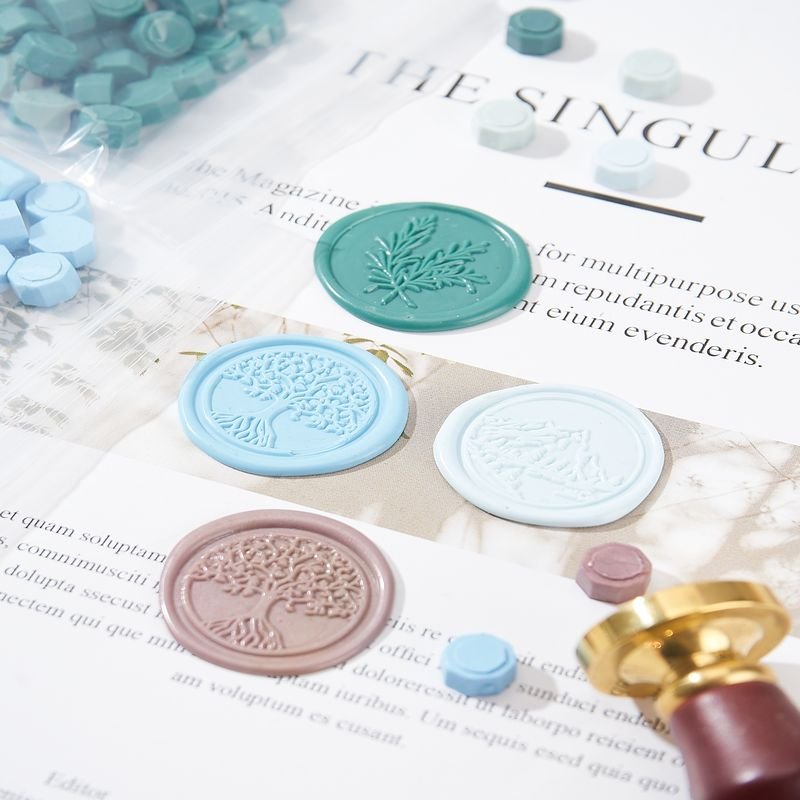 8-grid circular plastic box stamp seal wax bead set solid brass stamps, metal heads, holiday gifts, manufacturer wholesale
