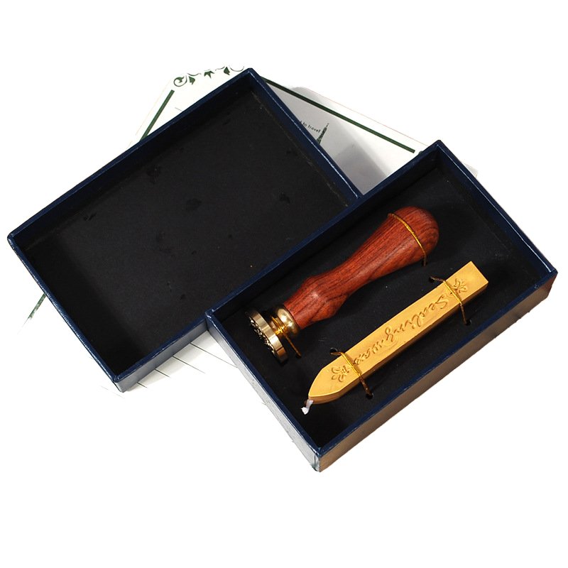 China Manufacturer Personalized Door to door Shipping ODM Promotional anti-stick wax seal stamp kit set Stamp Wood Handle