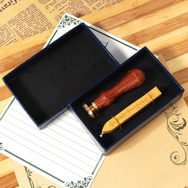 China Manufacturer Personalized Door to door Shipping ODM Promotional anti-stick wax seal stamp kit set Stamp Wood Handle