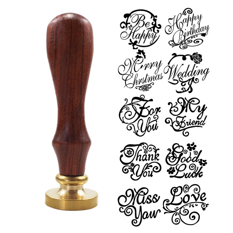 China Manufacturer Personalized Door to door Shipping ODM Promotional anti-stick wax seal stamp kit set Stamp Wood Handle