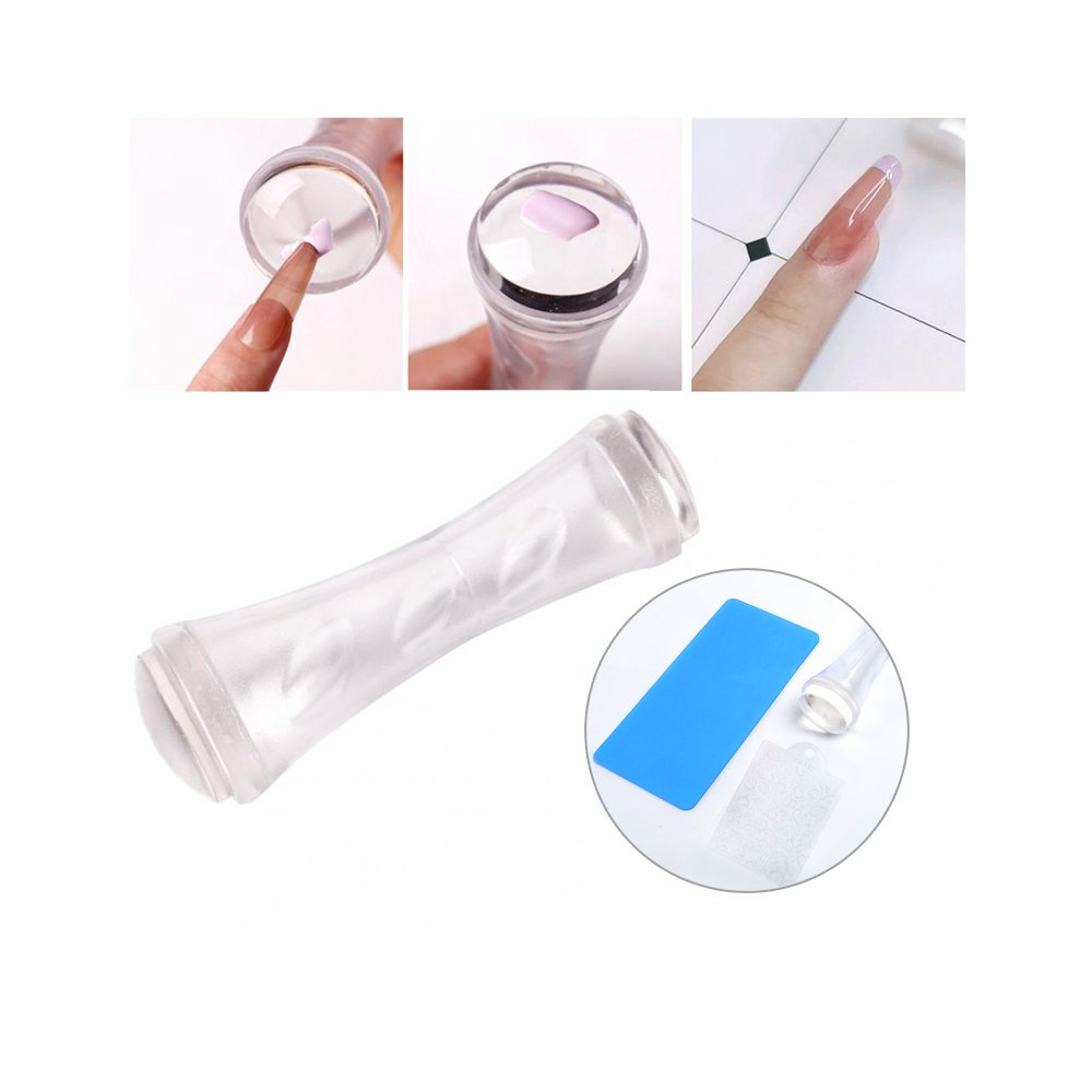 Hot Sale 6x12cm Transparent Silicone Nail Art Stamper Scraper Premium Stamp Stamping Tools