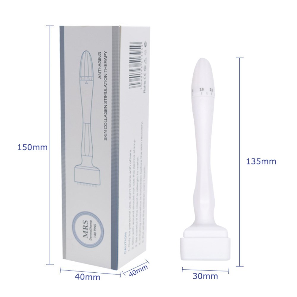 Beauty Stamp Pen 140 Pins Titanium Needle Face Stamp For Beard Hair Scalp Skin Care Tools
