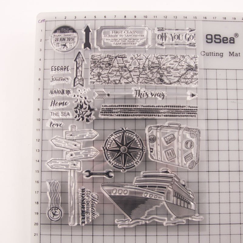 Custom Travel Transparent Silicone Clear Stamp Rubber Seal Stamps for Kids DIY Scrapbooking