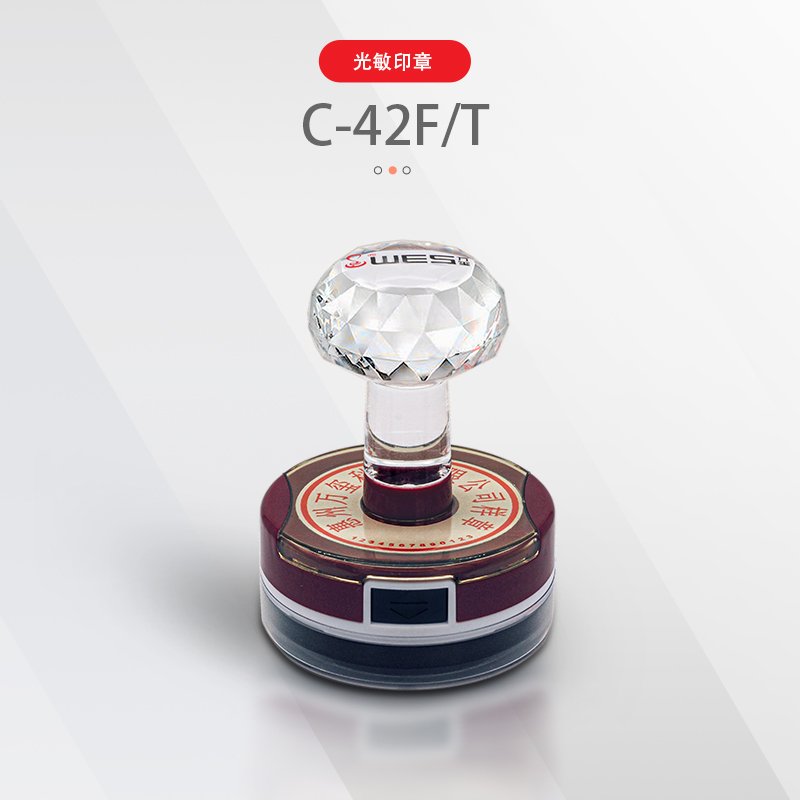 Luxury crystal handle stamp WES C-42F/T round size flash stamp office stamp