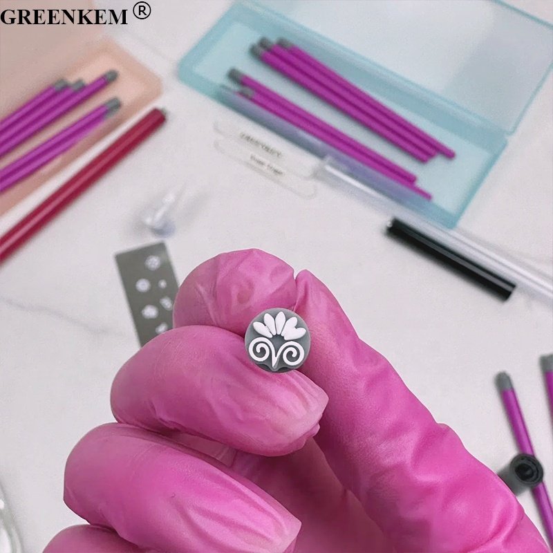 GREENKEM 6pcs 10pcs Set Silicone Nail Art Stamper Pen Nail Polish Stamp Set Print Manicure Image Plate Tool Nail Art Stamper
