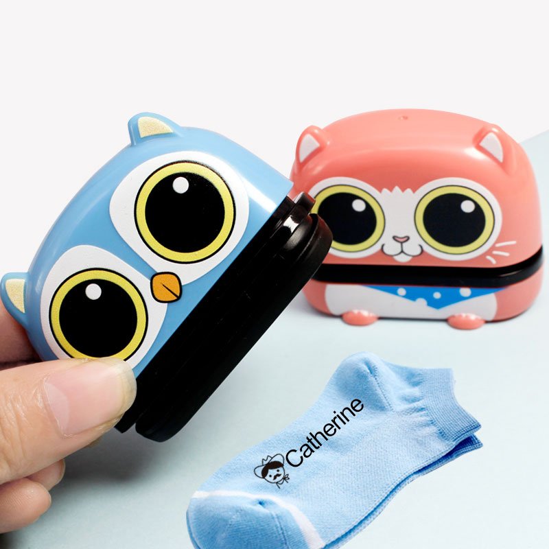 Custom Logo Printing Photosensitive Stamp Kids Name Rubber Flash Stamp for Kids Clothing