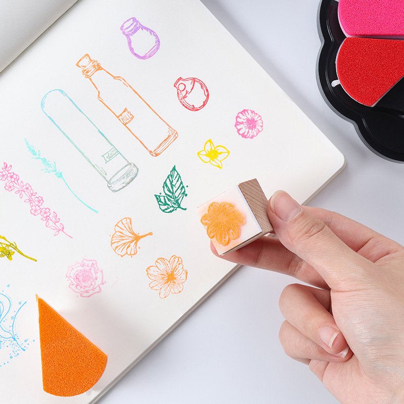 Creative stationery DIY handmade gradient ink pad Gradient color Silicone Seal Inchpad