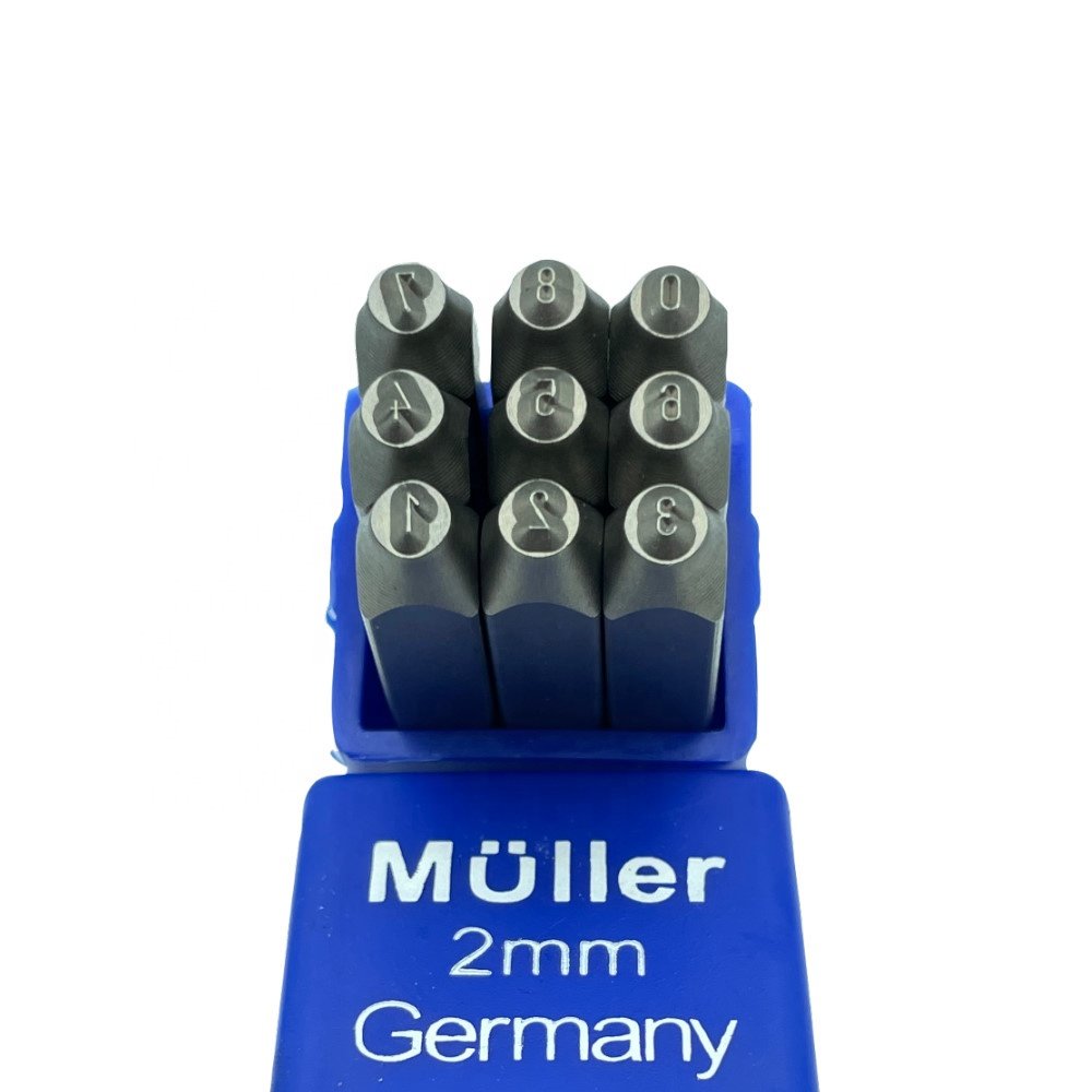 Professional production 9 PCS 2mm German number metal steel stamp