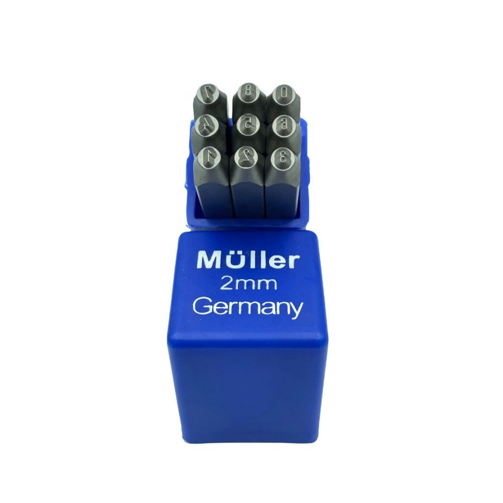 Professional production 9 PCS 2mm German number metal steel stamp