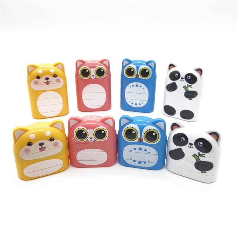 Personalized logo name stamp with 2 colors white ink cute multi-layered flash clothes name stamp for kids
