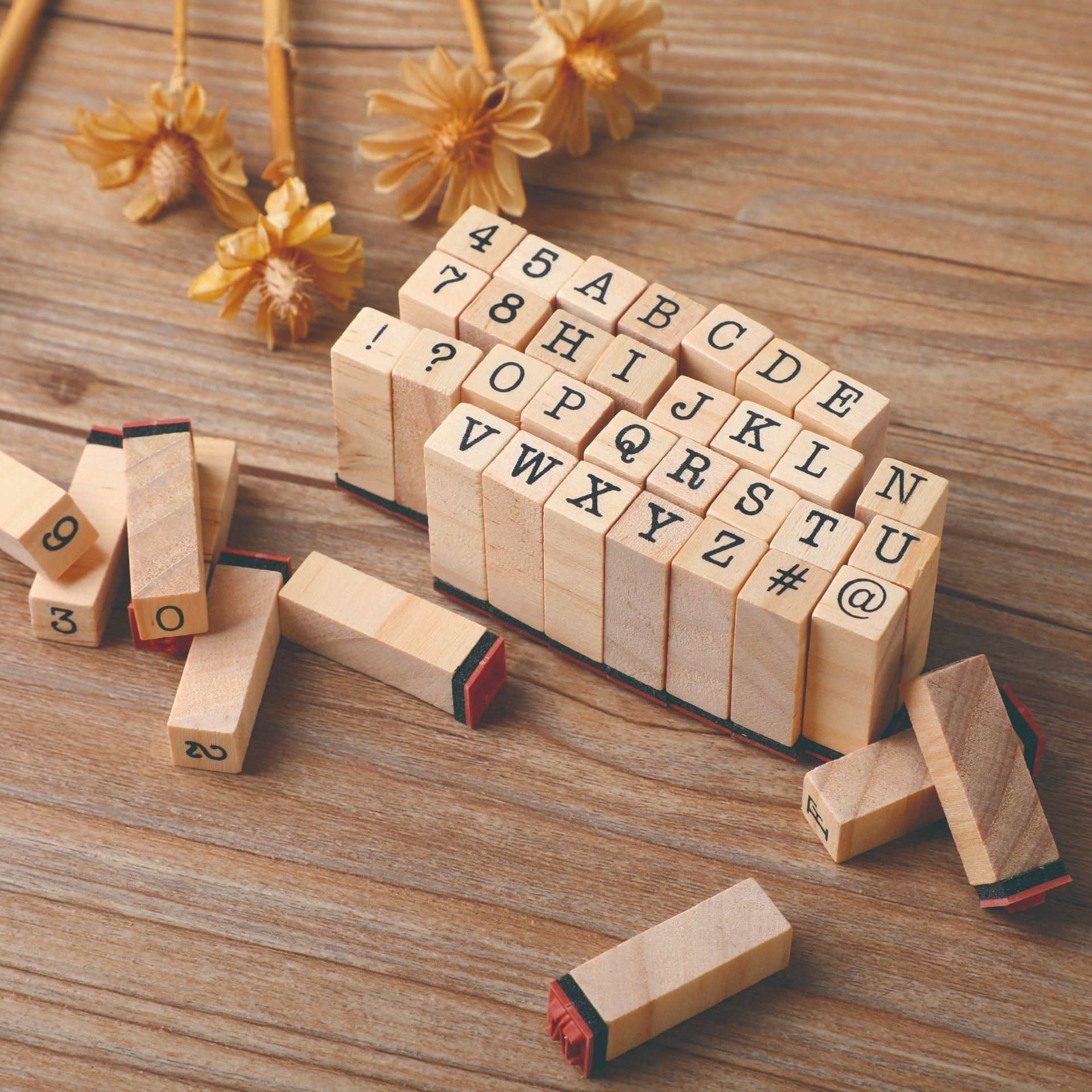 Wholesale creative retro Alphanumeric Week Numbers rubber diary DIY decorative printing wooden stamp seal set