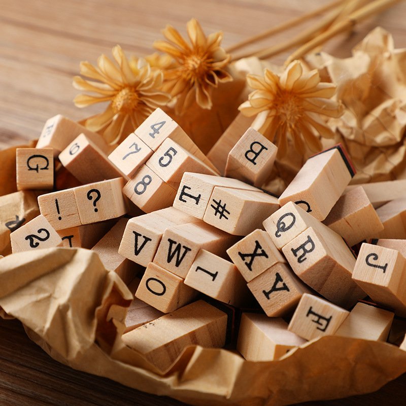 Wholesale creative retro Alphanumeric Week Numbers rubber diary DIY decorative printing wooden stamp seal set